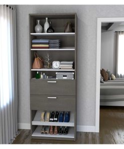 29.5 Shoe/Closet Storage Unit with drawers in Bark Gray and White