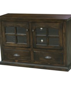 48" Modern Country Oak Entertainment Console, Aqua Oak