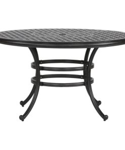 Stinson 52" Round Outdoor Cast Aluminum Dining Table, Dark Lava Bronze