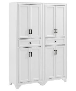 Tara 2-Piece Pantry Set, Distressed White 2 Pantries