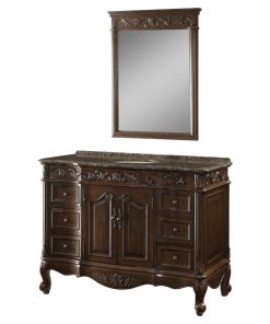 42" Baltic Brown Granite Top Beckham Bathroom Vanity With Mirror