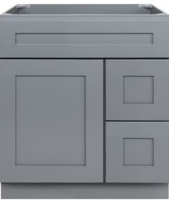 30" Vanity Sink Base Cabinet With Right Drawers Colonial Gray by LessCare