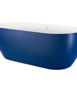 65" Acrylic Freestanding Roll Top Soaking Bathtub, Blue
