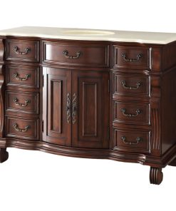 50" Old World All Wood Hopkinton Bathroom Sink Vanity Cabinet