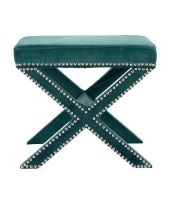 Yara Ottoman Silver Nail Heads Marine