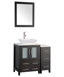 Vanity Art Vanity Set With Vessel Sink, Espresso, 36", Standard Mirror