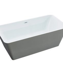 67" Acrylic Roll-Top Flatbottom Non-Whirlpool Bathtub, White
