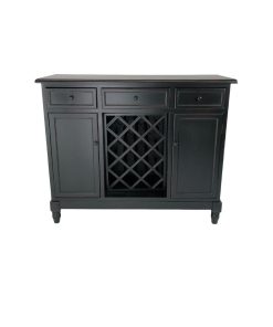 Wine Rack Sideboard, Aged Black