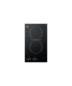 220V 2-Burner Cooktop, Black Ceramic Glass CR2220