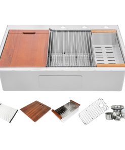 36" x 22" 16 Gauge Stainless Steel Workstation Topmount/Drop-in Sink