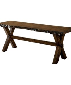 Transitional Style Solid Wood Bench, Walnut