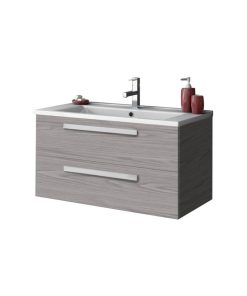 33" Vanity Cabinet With Fitted Sink, Grey Walnut
