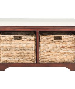 Veda Wicker Storage Bench Cherry