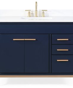 42" Beatrice Modern Brown Bathroom Vanity, Navy Blue