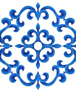 Tuscan Medallion Ceramic Swimming Pool Mosaic 42"x42", Blue