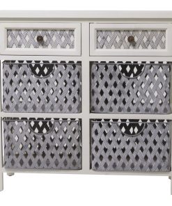 White Metal Farmhouse Cabinet, 34" x 13" x 33" 81168