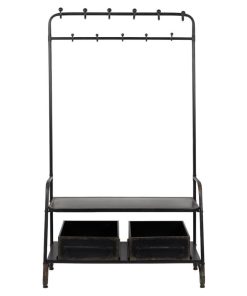 Vintage Black Free Standing Coat Rack | Dutchbone Lucius