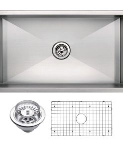 33" X 19" Zero Radius Single Bowl Stainless Steel Undermount Kitchen Sink