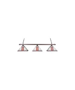 Toltec Lighting 403-BRZ-958 Square - Three Light Billiard/Island