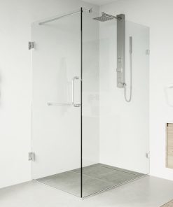 VIGO Pacifica 34"x46" Frameless Shower, Without Base, Chrome