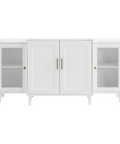 62 4-Door Tiered Modern Sideboard - White