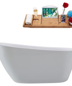 59" Streamline N3680BL Freestanding Tub and Tray With Internal Drain