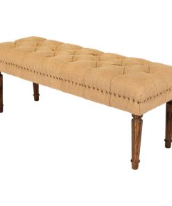 Traditional BHS-0101027 Tan 46 Inch Faux Leather Bench