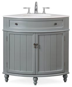 24" Thomasville Gray Corner Bathroom Vanity