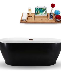 67" Streamline N882ORB Freestanding Tub and Tray With Internal Drain