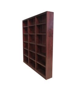 Traditional 84" Tall 18-Shelf Triple Wide Wood Bookcase in Cherry