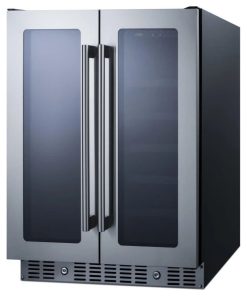 Summit ALFD24W 24"W 21 Bottle Capacity Beverage Center - Black / Glass