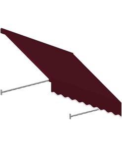 7' Santa Fe Twisted Rope Arm Window/Entry Awning, Burgundy