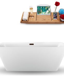 59" Streamline N1261ORB Freestanding Tub and Tray With Internal Drain