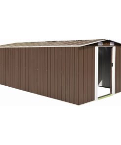 Vidaxl Garden Shed 101.2"x192.5"x71.3" Metal Brown