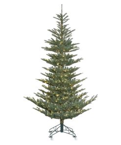Vickerman Alberta Blue Spruce Christmas Tree, 150 LED Warm White, 4'x32", 7.5'