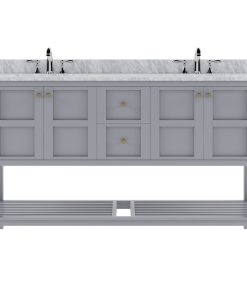 Winterfell 60" Double Vanity, Gray, Without Mirror, Square Sinks, Without Faucet
