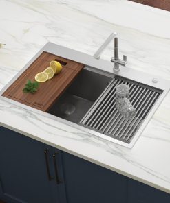 33-inch Workstation Drop-in 60/40 16 Gauge Stainless Steel Ledge Sink - RVH8035