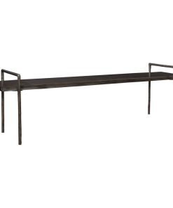 Uttermost 25379 Chandos 76"W Iron Framed Lodge Style Bench - Dark Gray