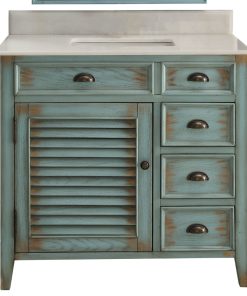 36" Distress Blue Abbeville Bathroom Sink Vanity