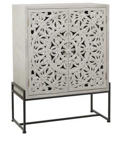 White Chinese Red Pine Cabinet, 42"x30"x15" 45845, Gray