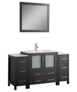 Vanity Art Single-Sink Vanity Set With Ceramic Top, 54", Espresso