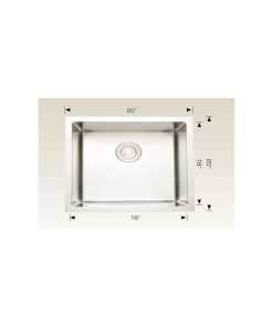20-in. W Chrome Laundry Sink With Stainless Steel Finish And 18 Gauge