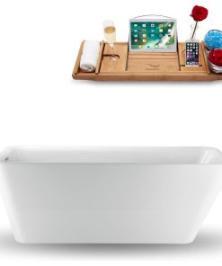 70" Streamline Freestanding Tub and Tray With Internal Drain