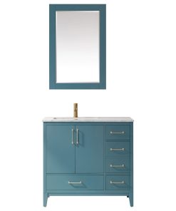 Sutton Royal Green Bathroom Vanity Set, 36", With Mirror