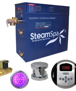 4.5 KW QuickStart Acu-Steam Bath Generator,Built-in Auto Drain,Polished Chrome