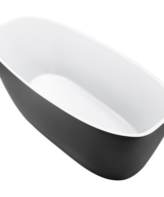 63" Acrylic Freestanding Single Slipper Soaking Bathtub, Gray
