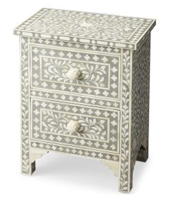 Vivienne Gray Bone Inlay Accent Chest