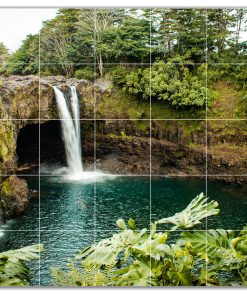 Waterfalls Ceramic Tile Wall Mural HZ501100-55XL. 60" x 60"