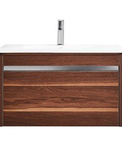Thomas Vanity, Walnut With Acrylic Sink, White, 30", Without Mirror