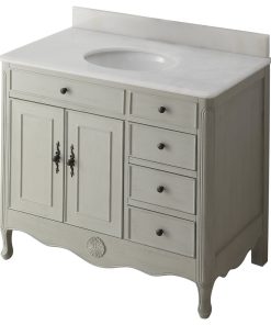 38" Distressed Gray Daleville Bathroom Sink Vanity, No Mirror No Faucet